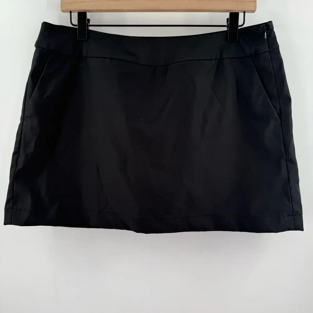 Nike Golf Skort Size 10 Black Dri-Fit Women’s Skirt with Shorts Lining Athletic